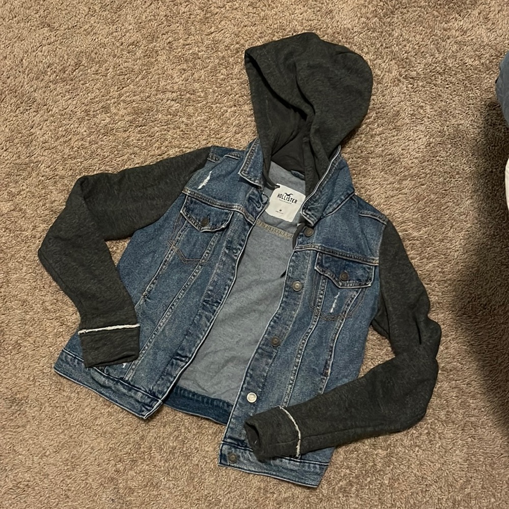Hollister Sweatshirt Hooded Jean Jacket